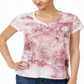 Style & Co. Womens Tie-Dyed Hamsa Graphic T-Shirt, Size Small by Vanessa Jane