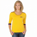 UG Apparel NCAA LSU Tigers Womens Plus Size Roll-Up Top, 1X, Gold by Vanessa Jane