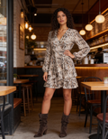 1.state Ruffled Snakeskin Print Dress, Size 00 by Vanessa Jane