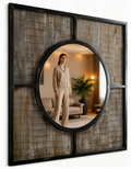 Walker Edison 32 Rustic Modern Square Wood Wall Mirror by Vanessa Jane