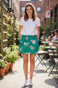 Dr2 by Daniel Rainn Green floral skirt, Size XL by Vanessa Jane