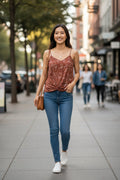 Hippie Rose Juniors Knot-Front Camisole by Vanessa Jane