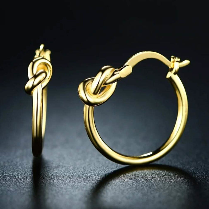 French Lock Knot Hoops in 18K Gold by DailySale