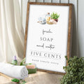 Fresh Soap And Water Bathroom Sign III by Tailored Canvases