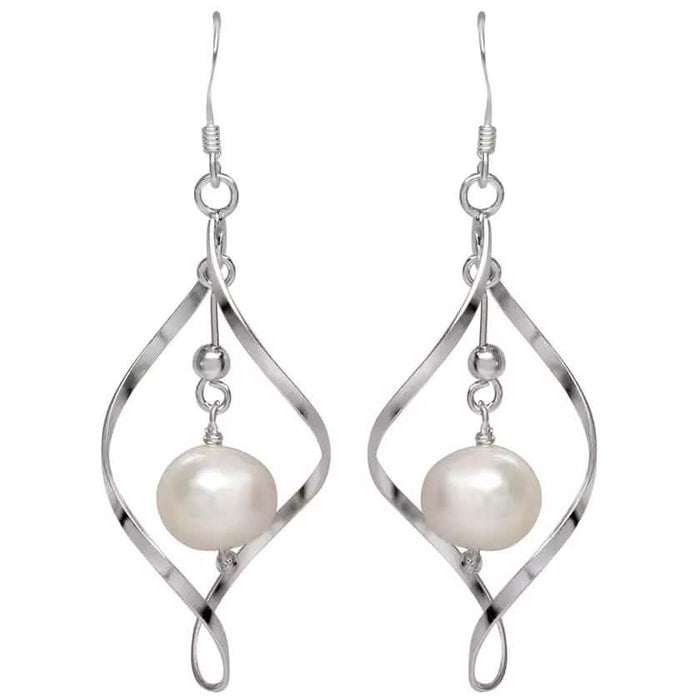 Freshwater Pearl Dangle Earrings in Sterling Silver by DailySale