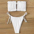 Frill Trim Bandeau Tie Side Bikini Swimsuit by DailySale