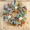 Front Door Autumn Pumpkin Maple Leaves Wreaths