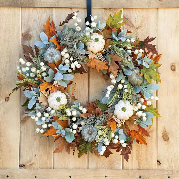 Front Door Autumn Pumpkin Maple Leaves Wreaths by DailySale
