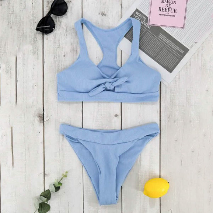 Front Tie Bikini Set by DailySale