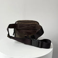 Full-Grain Crazy Horse Leather Waist Bag – Crossbody Travel Waist Pack by MiamiLeathers.com