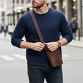 Full-Grain Leather Phone Crossbody Bag – Cambridge Phone Wallet Pouch by MiamiLeathers.com