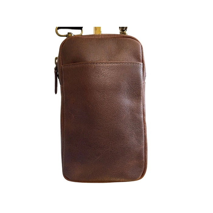 Full-Grain Leather Phone Crossbody Bag – Cambridge Phone Wallet Pouch by MiamiLeathers.com