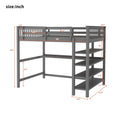 Full Size Loft Bed with Under-bed Desk and Storage Shelves by DailySale