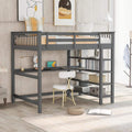 Full Size Loft Bed with Under-bed Desk and Storage Shelves by DailySale