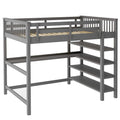 Full Size Loft Bed with Under-bed Desk and Storage Shelves by DailySale