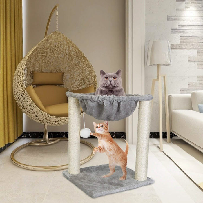 Fuzzy Kitten Scratching Post with Hammock by DailySale