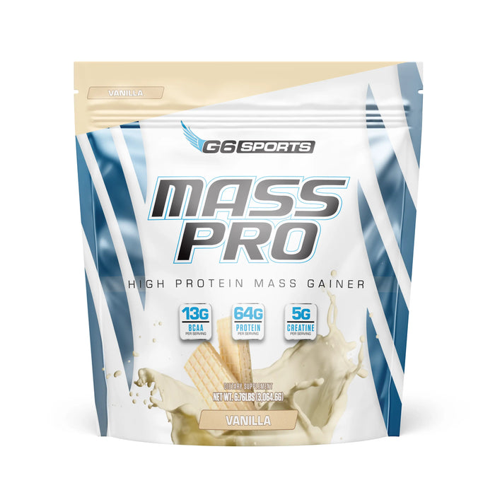 G6 Sports Mass Pro High Protein Mass Gainer — Vanilla, 14 Servings by Price Is Right Miami