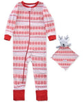 Max & Olivia Baby Girls 2-Pc. Fair-Isle-Print Pajama & Deer Blankie Baby Set by Vanessa Jane