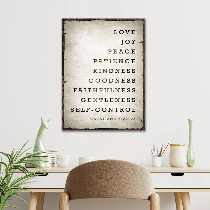 Galatians 5:22-23 - The Fruit Of The Spirit Sign IV by Tailored Canvases