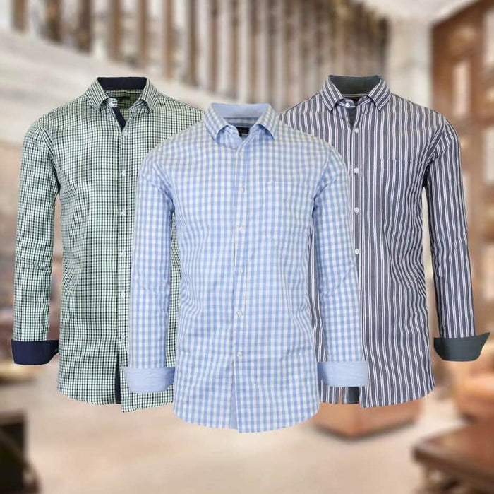 Galaxy by Harvic Men's Long-Sleeve Slim-Fit Printed Dress Shirt by DailySale