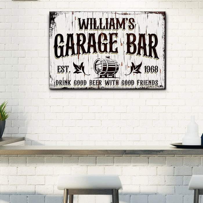 Garage Bar Rustic Wood Sign by Tailored Canvases