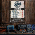 Garage Rules Sign by Tailored Canvases
