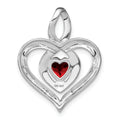 Garnet and Diamond Heart In Heart Pendant by Fine Color Jewels