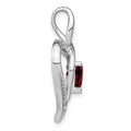 Garnet and Diamond Heart In Heart Pendant by Fine Color Jewels