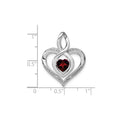 Garnet and Diamond Heart In Heart Pendant by Fine Color Jewels