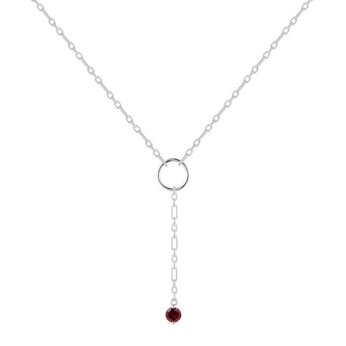 Garnet Drop Necklace by Fine Color Jewels
