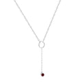 Garnet Drop Necklace by Fine Color Jewels