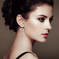 Garnet Evil Eye Earrings by Fine Color Jewels