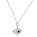 Garnet Evil Eye Necklace by Fine Color Jewels