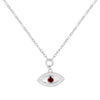 Garnet Evil Eye Necklace