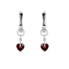 Garnet Heart Earrings