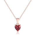 Garnet Heart Necklace by Fine Color Jewels