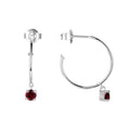 Garnet Open Hoop Earrings by Fine Color Jewels