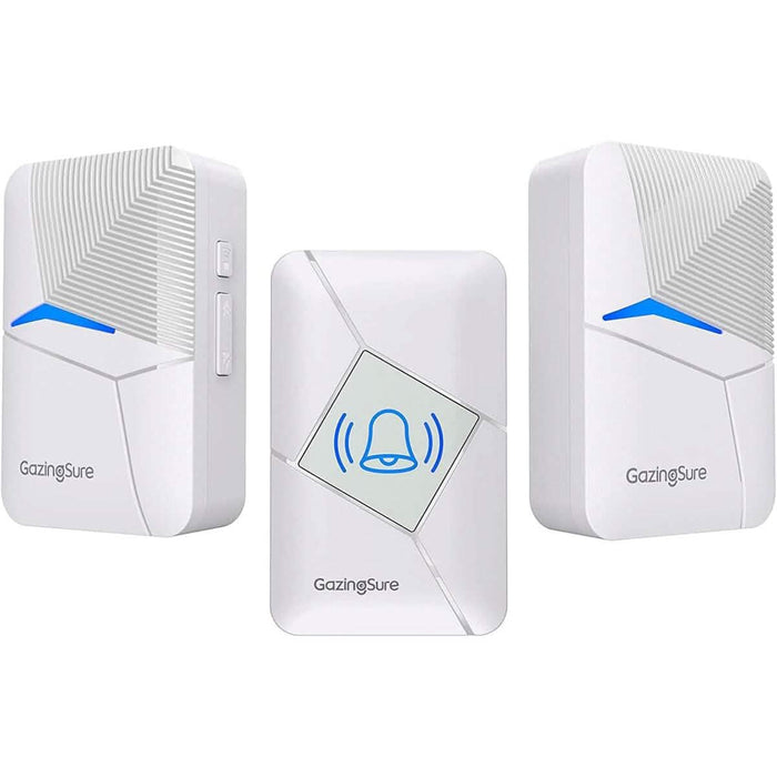 GazingSure Advanced Wireless Doorbell Kit with Two Plug-in Chimes & 1500ft Range by DailySale