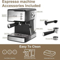 Geek Chef Espresso Machine Coffee with Milk Frother Steam Wand by DailySale