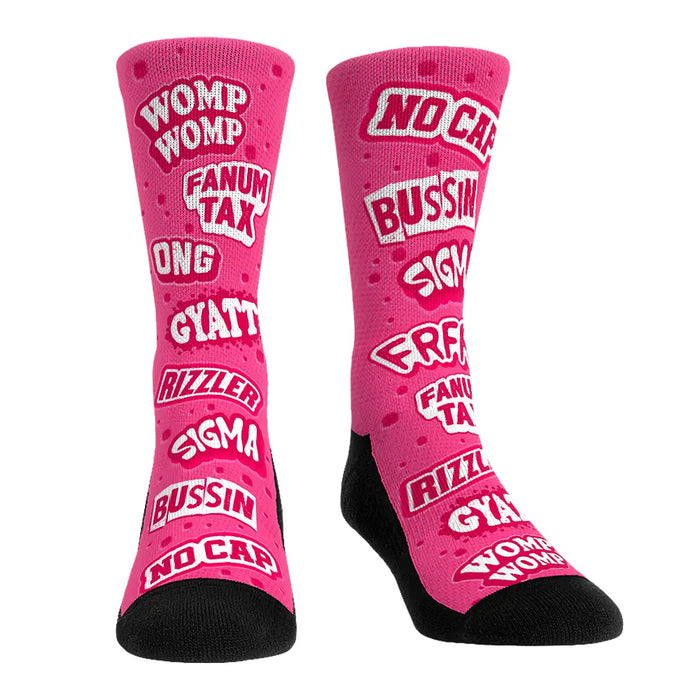 Gen Alpha Slang - All-Over (Pink) by Rock 'Em Socks