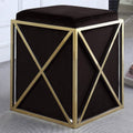 Genesis Ottoman Stainless Steel X Frame Square Velvet Bench by DailySale