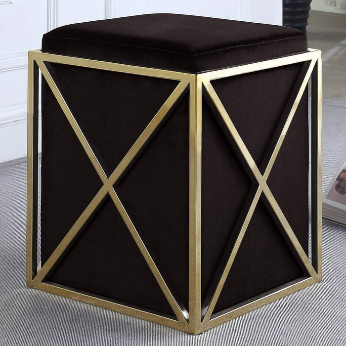 Genesis Ottoman Stainless Steel X Frame Square Velvet Bench by DailySale