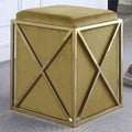 Genesis Ottoman Stainless Steel X Frame Square Velvet Bench by DailySale