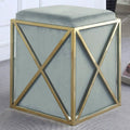Genesis Ottoman Stainless Steel X Frame Square Velvet Bench by DailySale