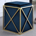 Genesis Ottoman Stainless Steel X Frame Square Velvet Bench by DailySale