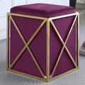 Genesis Ottoman Stainless Steel X Frame Square Velvet Bench by DailySale