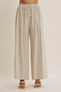 Gentle Breeze Floral Stripe Wide-Leg Pants With Pockets by Boutique 23