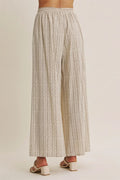 Gentle Breeze Floral Stripe Wide-Leg Pants With Pockets by Boutique 23