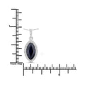 Genuine 10K Blue Sapphire and Diamond Marquise Pendant by Fine Color Jewels