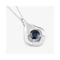 Genuine 10K Blue Sapphire Diamond Cocktail Pendant by Fine Color Jewels
